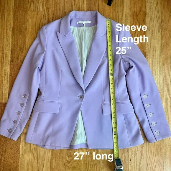 Veronica Beard Dickey Lavender Soft Lilac Purple Dickey Suit Blazer Pants Sz 14 - Picture 9 of 15